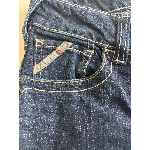 Ariat Fire Resistant Midrise Dark Blue Wash Bootcut Work Jeans Size 28 Short - Picture 10 of 15